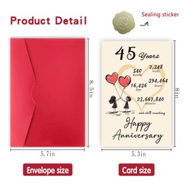 45th Anniversary Card,45 Year Anniversary Card Gifts,Double-Sided