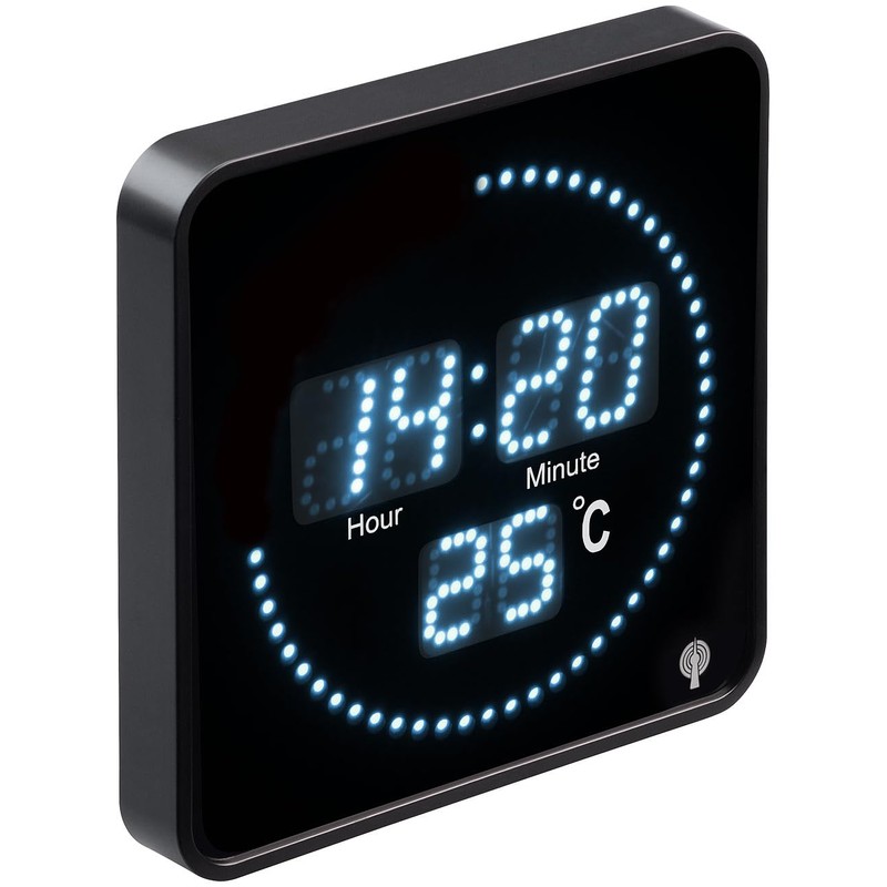 Lunartec LED Clock Wireless Wall Clock: Flat LED Wireless Table