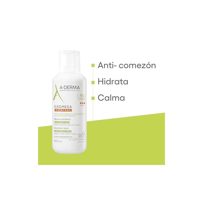 ADERMA, Exomega Control Bálsamo Emoliente, Para Piel Muy Seca o