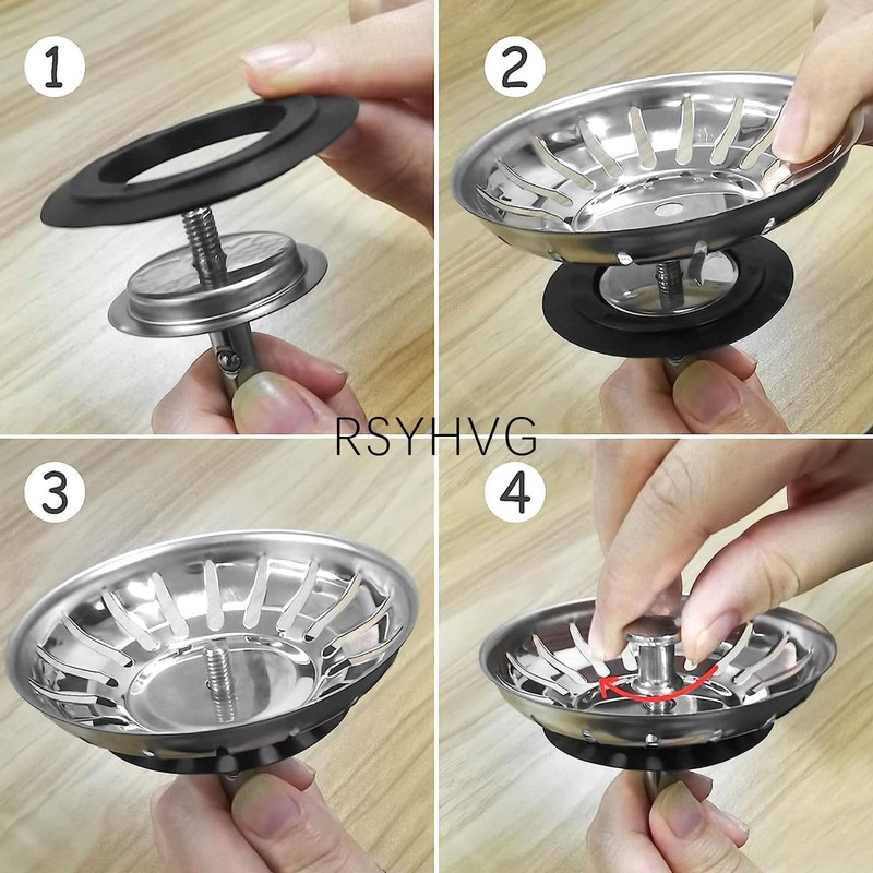 RSYHVG 2PCS Sink Strainer Plug,Kitchen Sink Stainless Steel Thicken Strainer