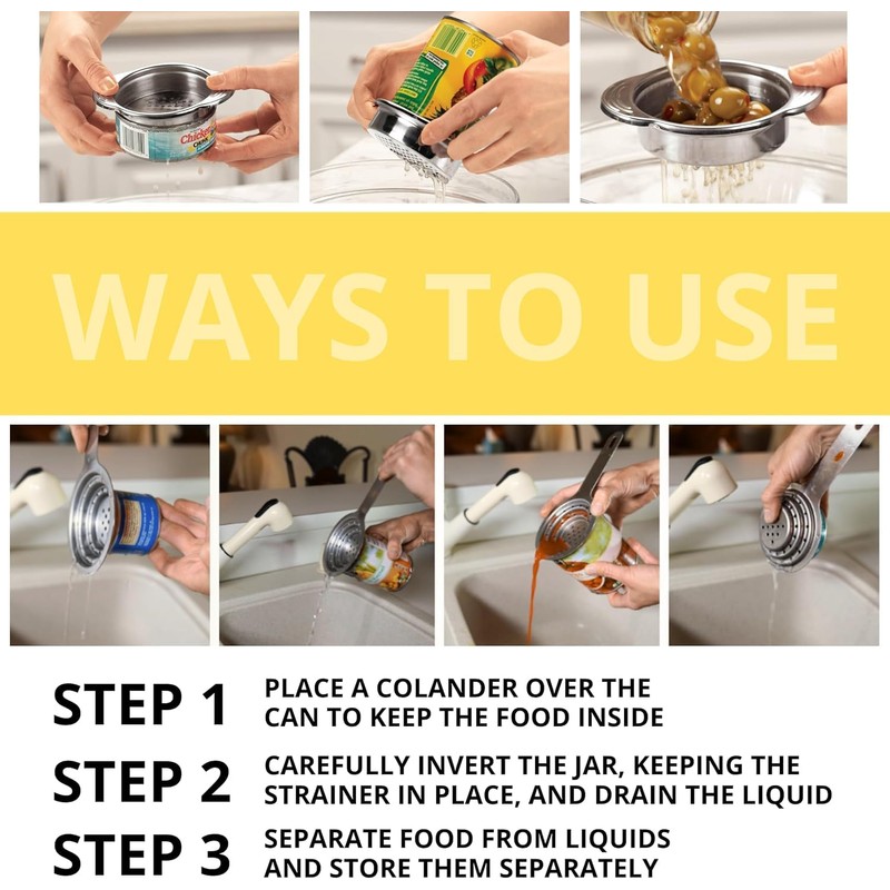 2 PCS Tuna Strainer for Can - Small Colander with