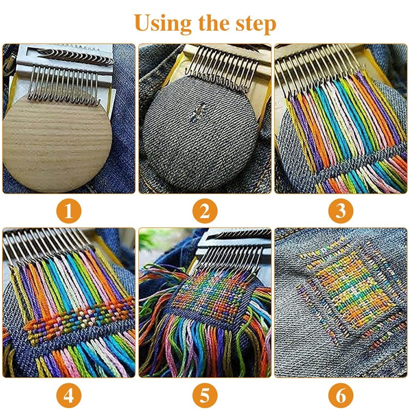 Small Weaving Loom, Speedweve Darning Type Weave Tool, Wooden Weaving