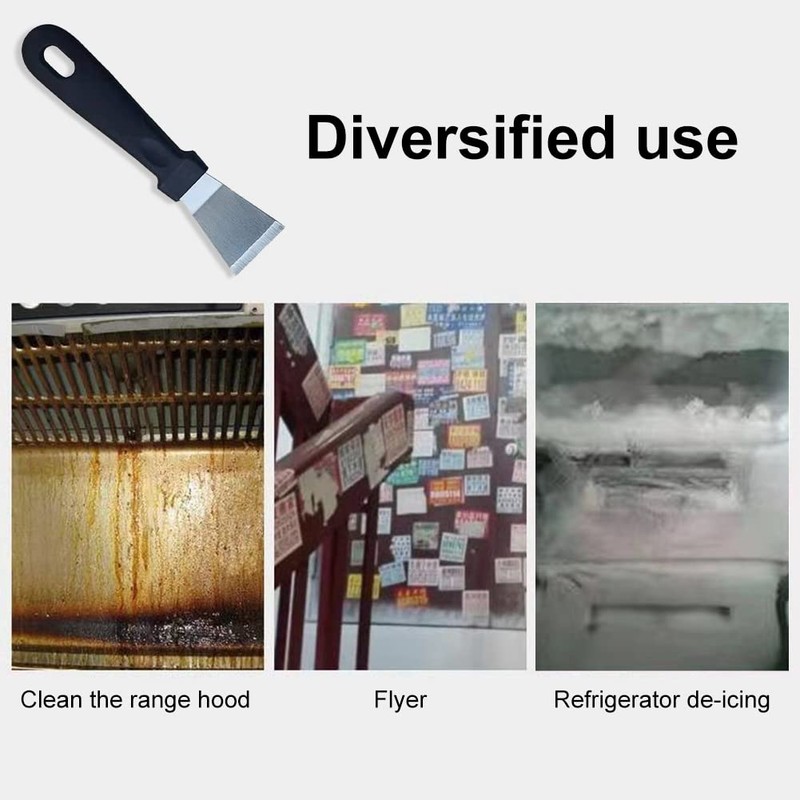 Cleaning Scraper, Curved Cleaning Scraper, Stainless Steel with Plastic Handle