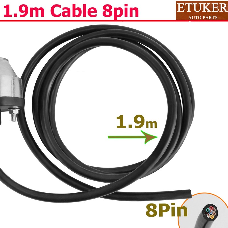 ETUKER 13-Pin Pre-Wired Towing Hitch Socket, Trailer Socket 13-Pin with