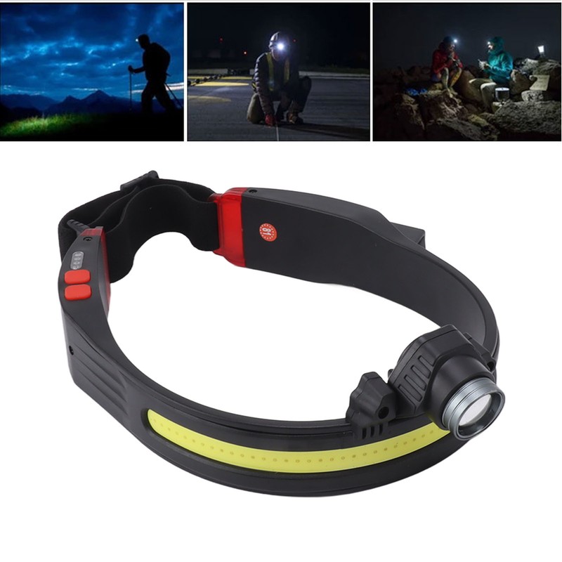 LED COB Head Light 10 Modes Zoomable Rechargeable Super Bright