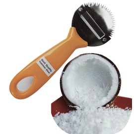 Plai Na ココナッツハンドグレーター ブレード スライサー 細断スクレーパー ココナッツ肉除去ナイフ 魚 スキン スケール スクレーパー リムーバー ツール ヴィンテージ イエロー