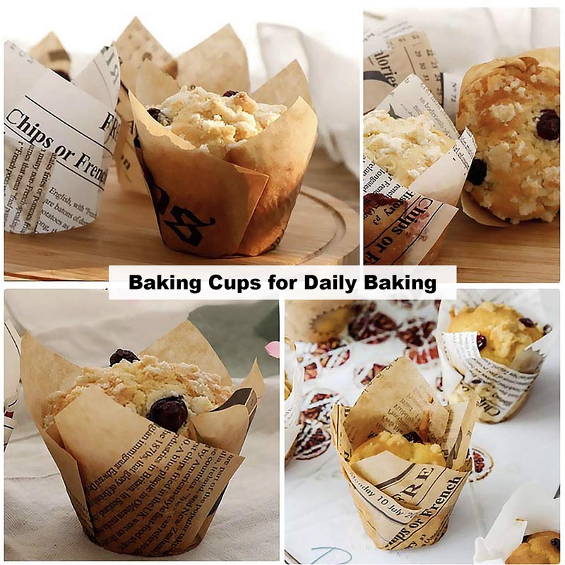 200 Pieces Tulip Cupcake Muffin Liners - 2 Inch Standard