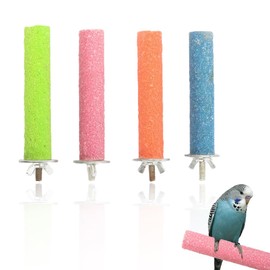 ZOKJSW Parrot Bird Cage Perches Stand 20 cm Paw Loops Toy for Parakeet Interactive Bird Cage Perches for Parrots Chew Toy Comius Sharp 4 Pieces Toy Perches