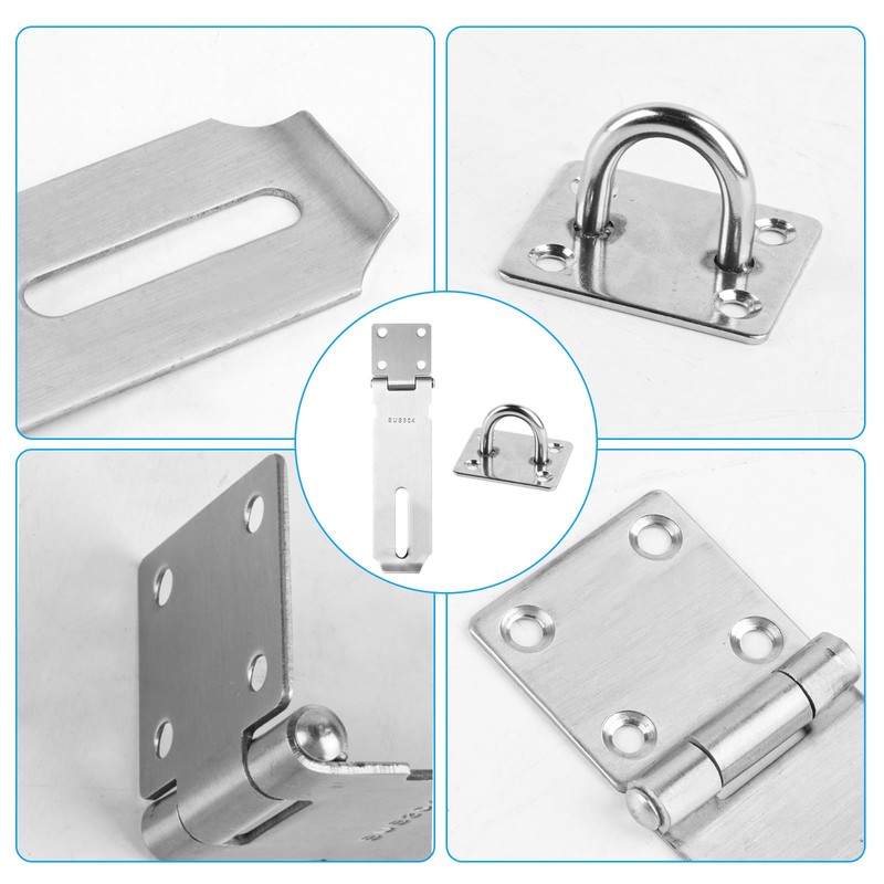2 Set Sliver 5 Inch Stainless Steel Padlock Hasp, Door