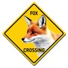 BTHUKO Fox Crossing 12" X 12" Funny Novelty Road Wall