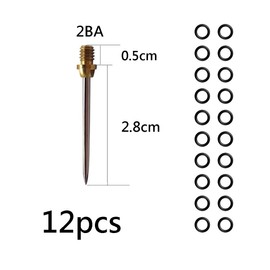 HERZWILD Dart Tips 12 Pieces Dart Rubber Ring – Steel Tips Metal Tips for Steel Darts (Gold Sliver)