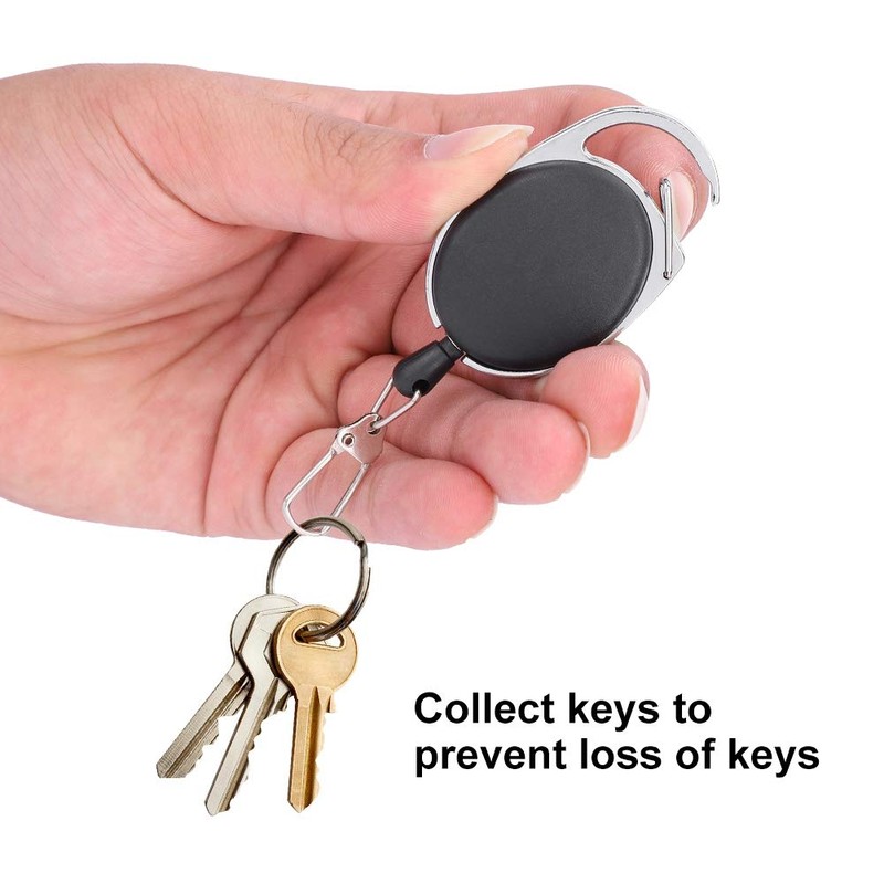 Alomejor Retractable Key Ring ABS High Performance Retractable Key Chain