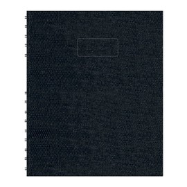 Blueline® NotePro™ Undated Daily Planner, Twin-Wire Binding, Lizard-Like Hard Cover, 192 Pages, Bilingual, 9-1/4" x 7-1/4", Black (A29C.81B)