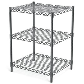 AHEONLAR 3 Tier Grey Storage Racks and Shelving - Heavy Steel Material Pantry Shelves - Adjustable Storage Shelf Metal Storage Rack Wire, Suitable for Warehouses, Closets, Kitchens…