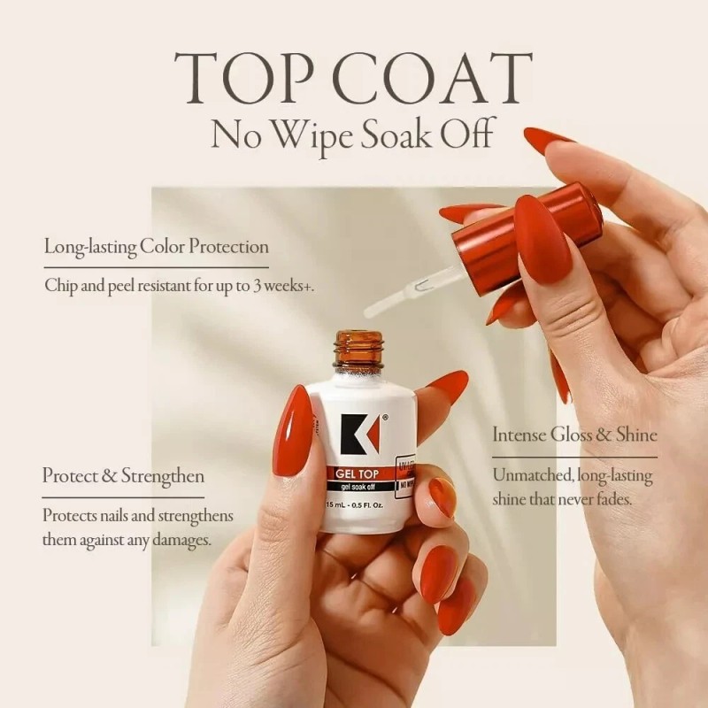 Kupa GelFinity Gel TopCoat Gloss (No-Wipe) - 8oz (Refill size)