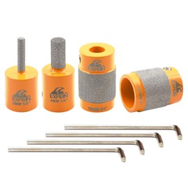 EXFEIN Grinder Bits for Stained Glass - Diamond Grinder Head 1/8", 1/4", 3/4" and 1" Core Stained Glass Grinder Bits & Brazed Diamond Grinder Bit Head, Stain Glass Tools and Supplies for Stained Glass