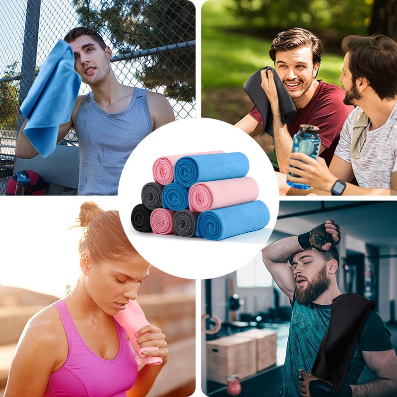 HOULIFE Sweat Absorbing Handkerchief for Men, Microfiber Quick-Dry Rags Towels