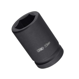 TOP-VIGOR 1 Inch Drive by 33mm 6-Point Impact Socket, Durable Reliable CR-MO 80mm Length, Standard Metric Sizes for Home Car Repair