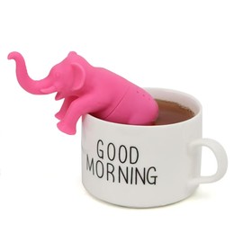 Cute Silicone Elephant Tea Infuser for Loose Leaf Tea Reusable Tea Infuser Filte,Fun Gift for Tea Lovers, Clever Kitchen Gadget (1 Pcs Pink)