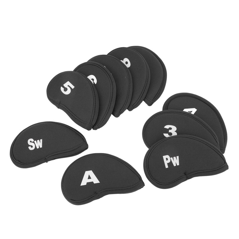 10Pcs Golf Iron Covers Set Clear Numbers Soft Protective Golf