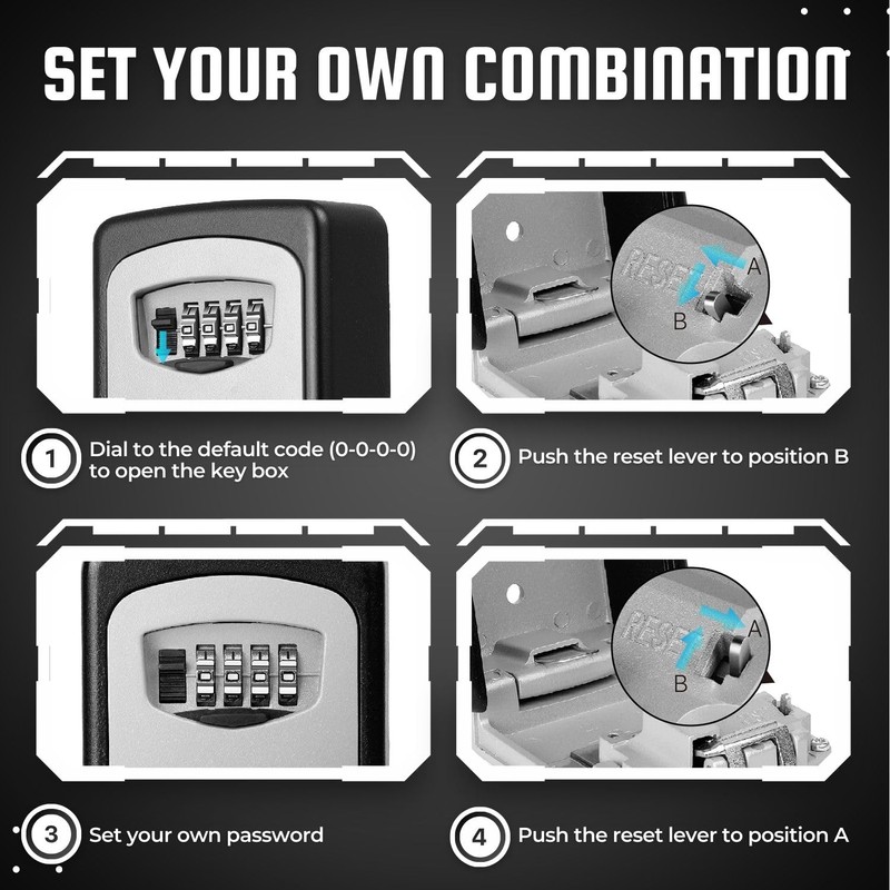 Flexzion Lock Box for Keys with Code – Wall Mounted