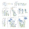 decalmile Wildflower Wall Stickers Blue Floral Garden Flower Wall Decals