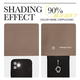 NICETOWN NICETOWN Light Reducing Grommet Curtains - Tripe Woven Textured Soft Curtain Panels for Living Room Window Treatment Drapes (2 Panels, W42 x L95, Cappuccino)