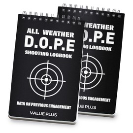 VALUE PLUS All Weather Proof DOPE Book for Rifle Shooting -Dope Log Book for The Long Range Rifle Precision Shooter –Shooting Range Notebook to Record Every Shot Ballistic Impact Data- 2 Pack