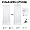 White Satin Backdrop Curtains 2 Panels - Glitter Photo Drapes