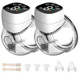 Extractor de leche portátil doble de bajo ruido, sin dolor, manos libres, extractor de leche eléctrico con 3 modos y 9 niveles, 24 mm, bridas...      