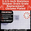 LASCO 03-1247 3-1/2-Inch with Two Screws Shower Drain Grate, Chrome