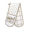 Double Oven Gloves Heat Resistant Cotton Kitchen Padded Mitts for