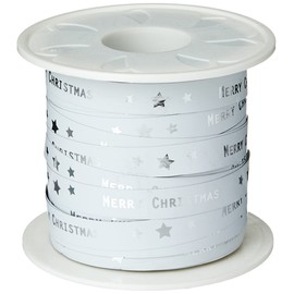 PRÄSENT 6809-601 Curling Ribbon, White, 100 m Spool 10 mm