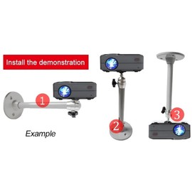 Projector Ceiling Mount, Aluminum Alloy Rotatable Thickened and Shock Resistant Ceiling Wall Projector Mount Stand for Home, Office, Meeting Room and School