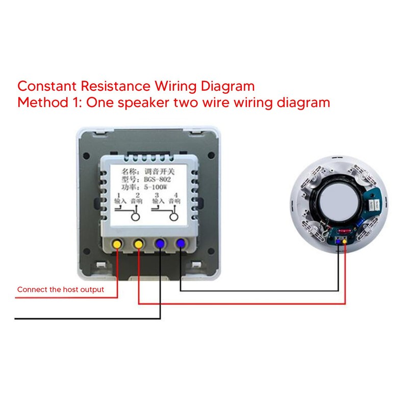 Regolatore di Volume Audio, 50W, Pulsante di Controllo con 5