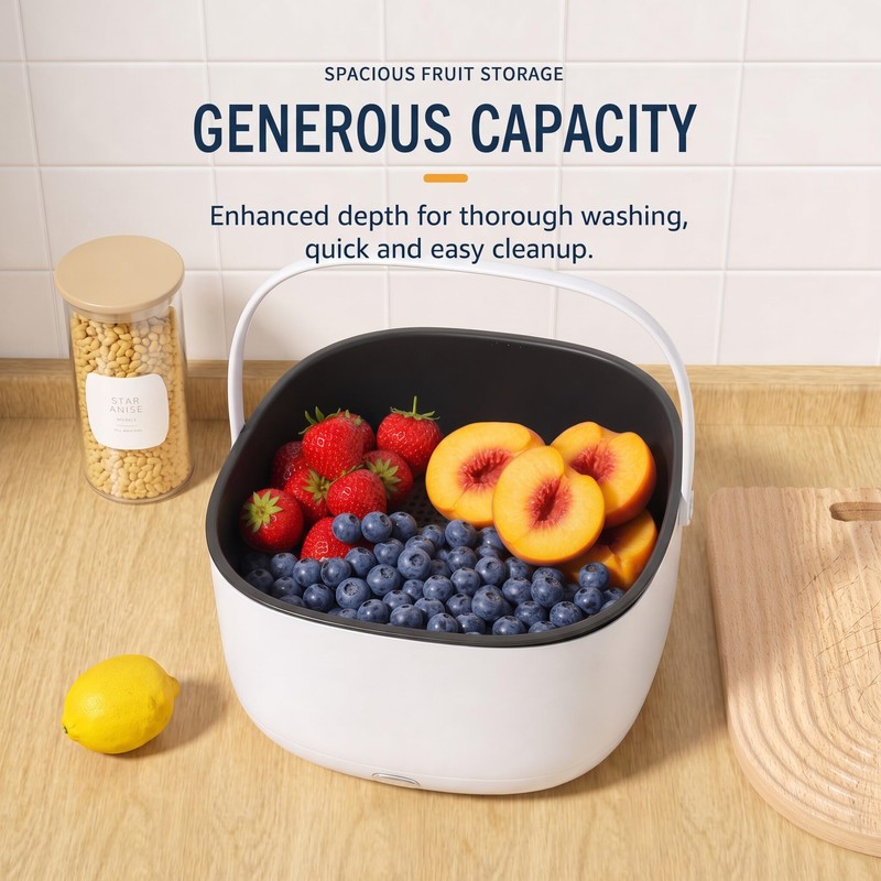 Odorkle Ultrasonic Fruit Vegetable Washing Machine Large Capacity One Button