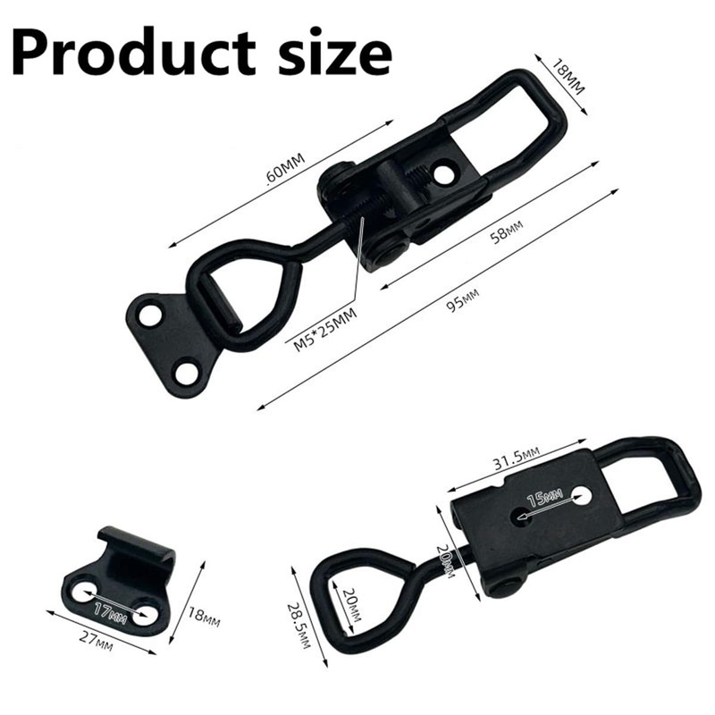 6 Pack Adjustable Toggle Clamp, Black Pull Latch Clamp,Holding Capacity