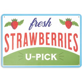 Farmlyn Creek Metal Fruit Crate Label Wall Signs, Kitchen Decor, 5 Designs (11.8 x 7.8 in, 5 Pieces) - Fruit Decor Metal Sign