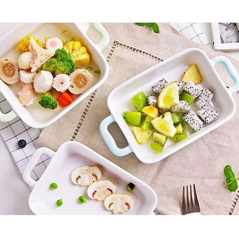 Foraineam 6 Pieces Bakeware Set, White Porcelain Souffle Dishes Creme