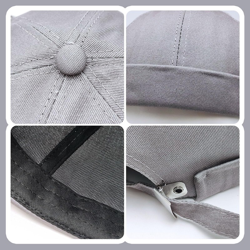 SAIIURV Grey Docker Cap Men's Cap Without Peak, Skull Cap,