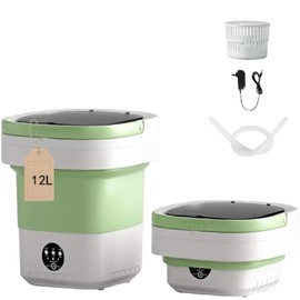 Portable washing machine, 12L Upgraded Large Capacity Foldable Mini Washing Machine, 3 Modes Deep Cleaning Small Washer for Underwear, Baby Clothes, Suitable for Apartments, Dormitories, Hotel
