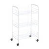 Rubbermaid 3-Tier Shelving Wheeled Organizer, Wire Adjustable Metal Storage Cart, for Office/Kitchen/Bedroom/Laundry Home Use