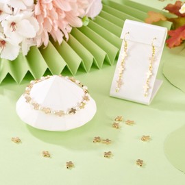 PandaHall 2 Strings Cross Hema Beads 8mm Light Gold Cross Spacer Gemstone Beads Bulk for Prayer Rosary Necklace Bracelet Jewellery Making