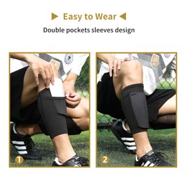 AIMISICAR Soccer Shin Guards Kids Youth, Shin Pads and Shin Guard Sleeves for 3-15 Years Old Boys and Girls for Football Games, EVA Cushion Protection Reduce Shocks and Injuries