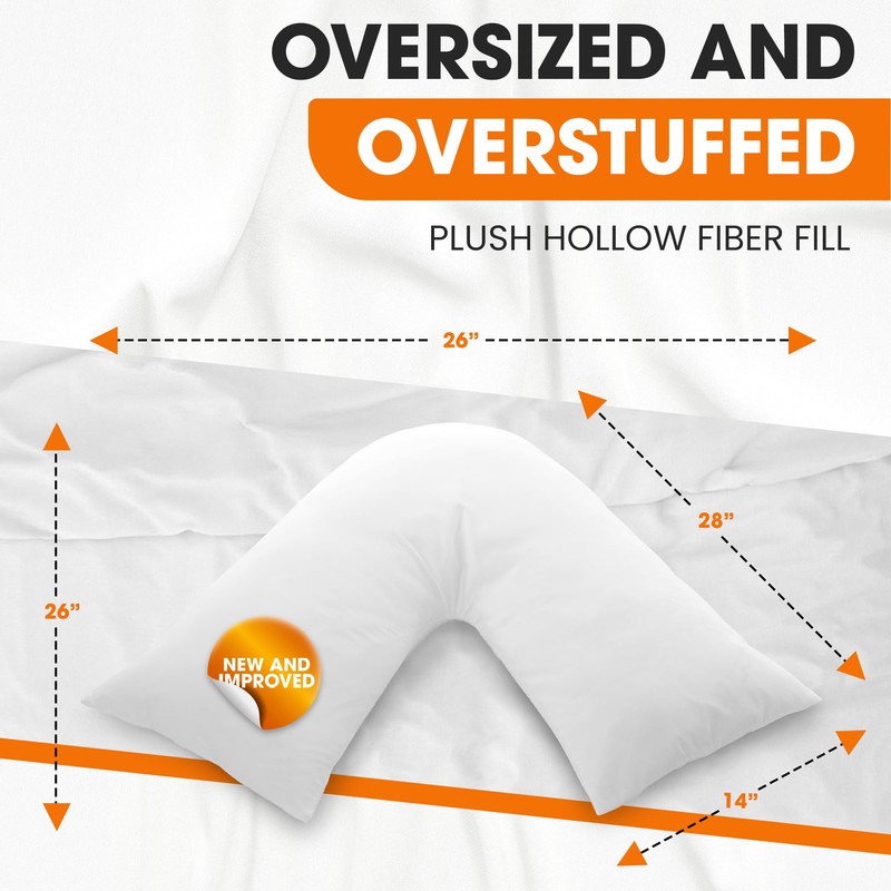 Cheer Collection Down Alternative V Pillowcase – Soft V-Shaped Pillow