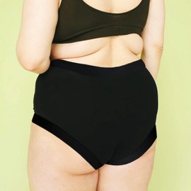 AQX Adult Diaper Cover for Incontinence, High Waist Active Waterproof Latex Pants with Cotton Layer, Noiseless Reusable Washable Pull Up Plastic Pants (High Waist M)