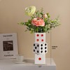 XMMEIMK Dice Vase White Ceramic Vase for Home Decor, 8