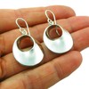 Solid Sterling 925 Polished Silver Mobius Circle Drop Earrings