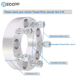 ECCPP 4PCS 1.5" Wheel Spacers 5 Lug 5x5 to 5x5 5x127mm to 5x127mm 87.1mm CB Fit for 1996-2002 for Express 1500|2011-2023 for Durango 2020-2023 for Gladiator| 2011-2023 for Grand Cherokee with 14x1.5