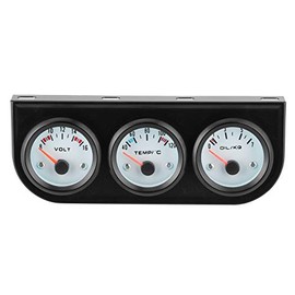 Triple Gauge Kit, Medidor de Temperatura del Agua con Voltaje y Presión de Aceite 52 mm/2" Automotive Gauge for Most Cylinder Blocks